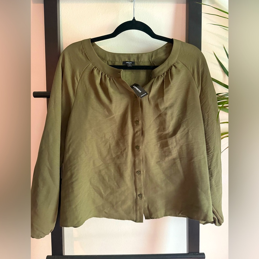 EXPRESS Olive Green Women's Top